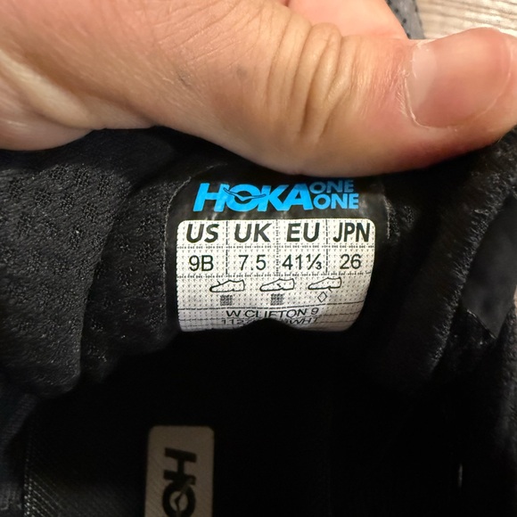 Hoka clifton 9 Men's Black and White Athletic Shoes - Picture 10 of 10